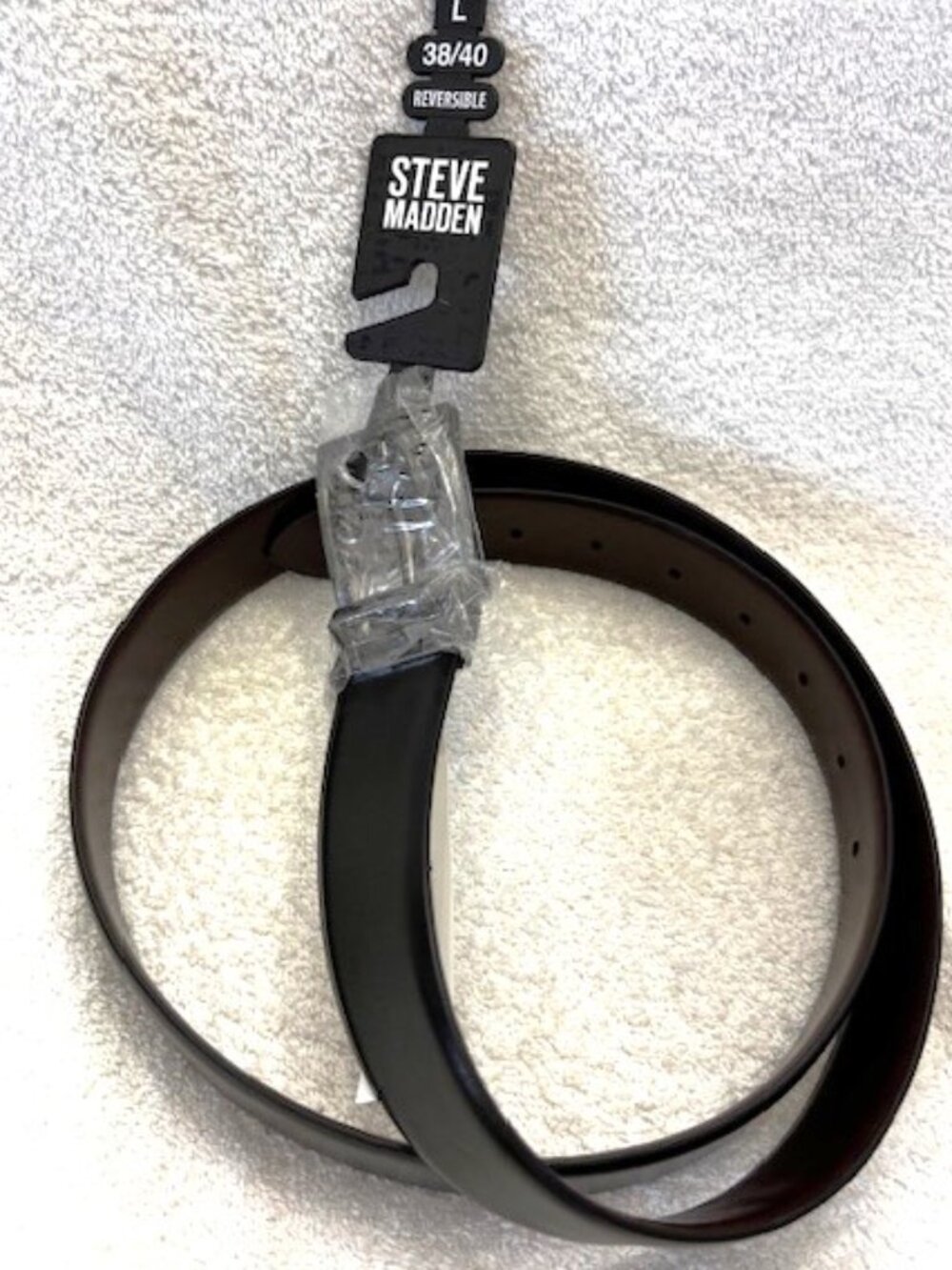 Steve Madden black/brown reversable belt Size L (38/40) NWT